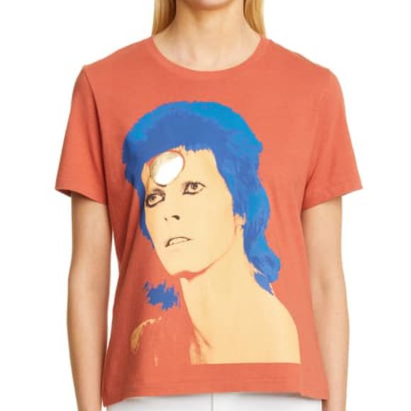 Undercover Tops - Undercover x David Bowie women's t-shirt orange